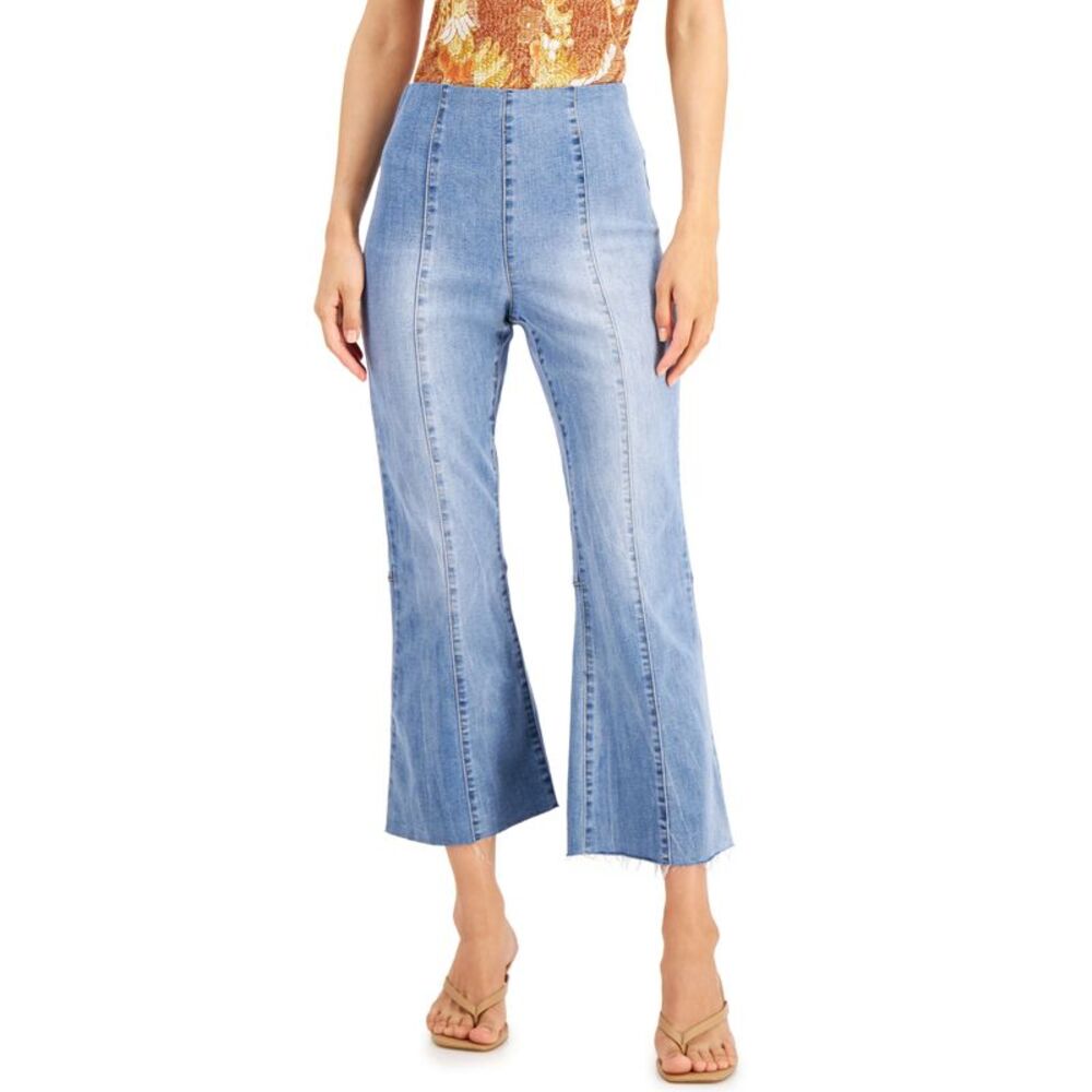 INC International Concepts Womens High Rise Crop Flare Pull On Jean